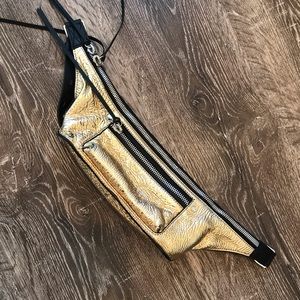 Rag & Bone Gold Patent Leather Fanny Pak